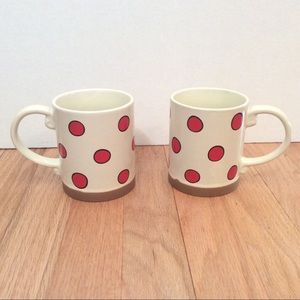 Vintage MSRF design studio Chicago pair of polka dot mugs